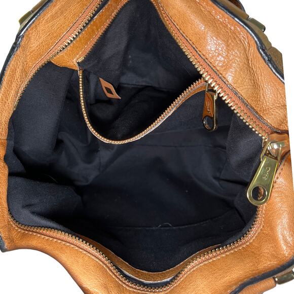 Chloé Ethel Medium Tote in Cognac Leather Gold Hardware Crossbody Strap Hungary - Picture 8 of 13